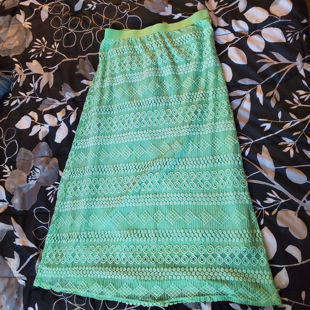 Mint colored summer skirt, long